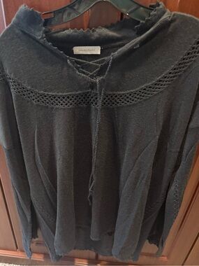 Black Cowl-Neck Knit Sweater